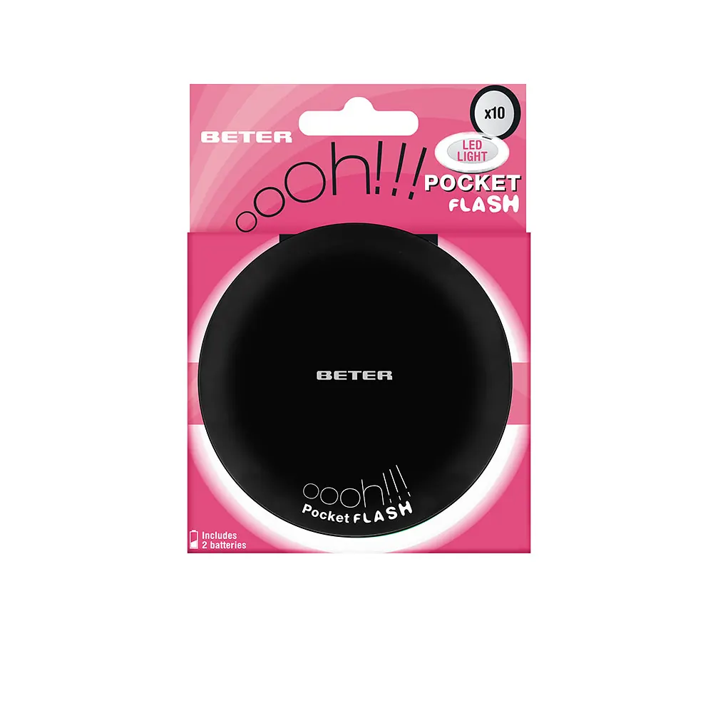 ESPEJO OHH! pocket flash con luz y aumento x10 #negro 1 u