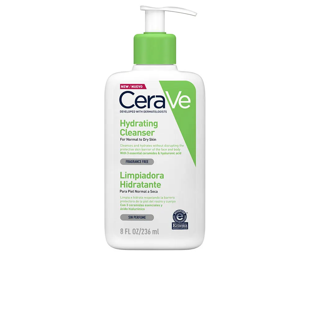 LIMPIADOR HIDRATANTE para piel normal y seca con tres ceramidas y ácido hialurónico 236 ml