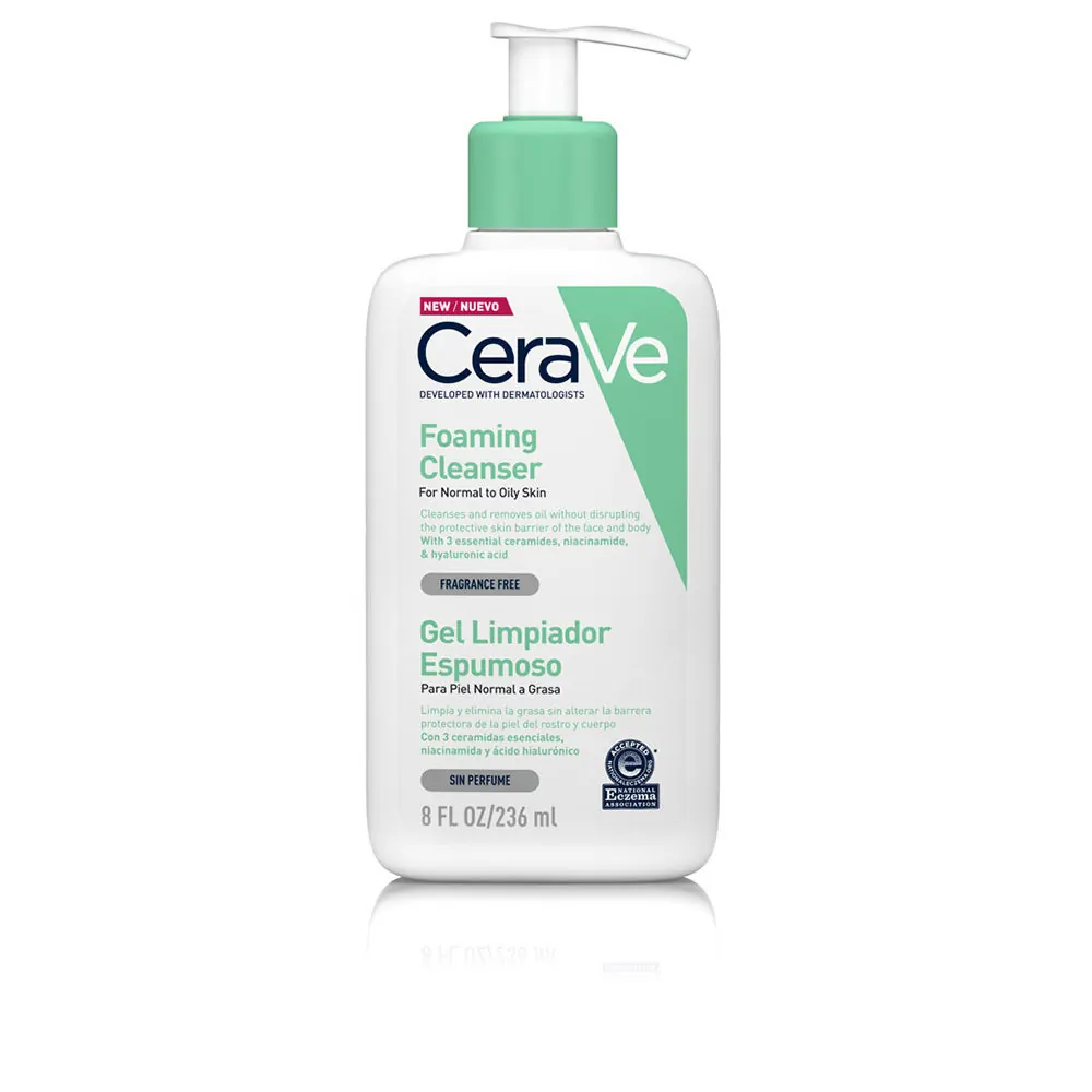 GEL LIMPIADOR espumoso para piel normal y grasa con ácido hialurónico y niacinamida 236 ml