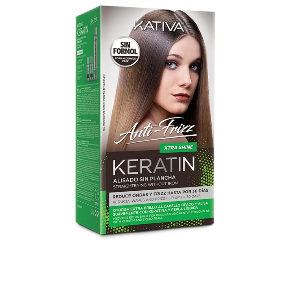 KERATIN ANTI-FRIZZ alisado brasileño sin plancha extra brillo 30 días 3 u