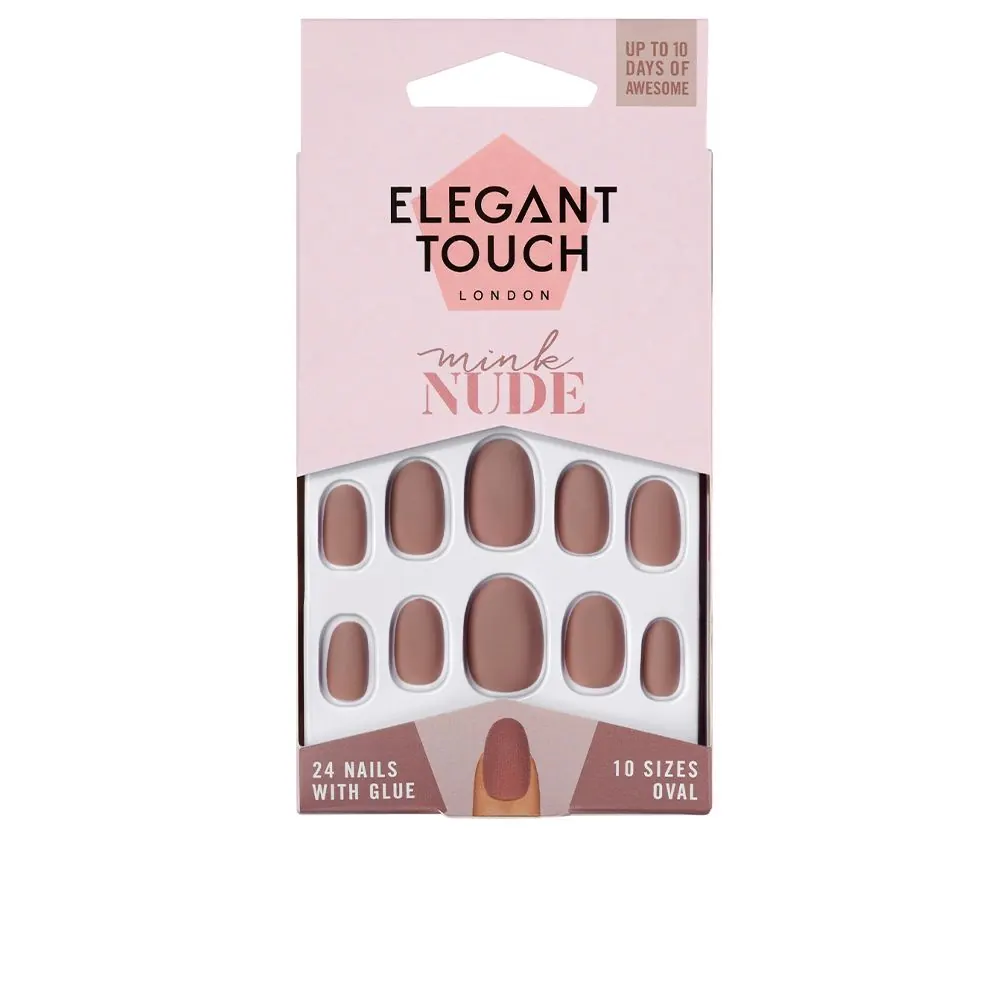POLISHED COLOUR nails with glue oval #mink nude