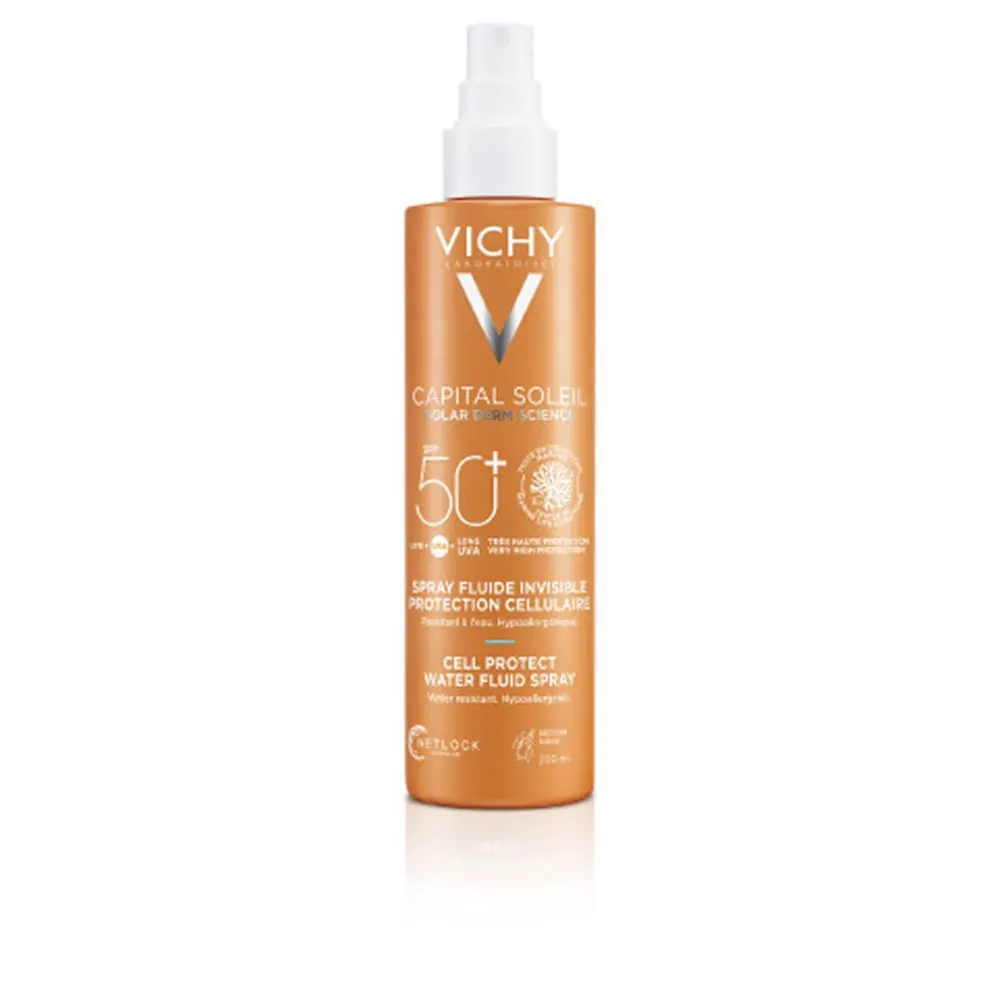 CAPITAL SOLEIL spray cell protect water fluid alta protección UVB/UVA SPF50+ 200 ml