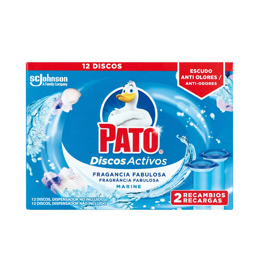PATO WC DISCOS ACTIVOS x 2 recambios #frescor marino 12 u