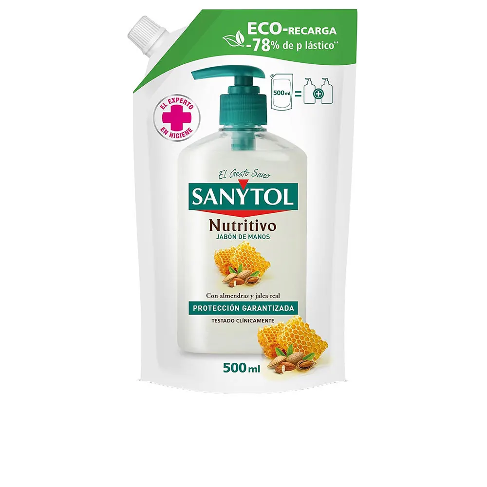 SANYTOL JABÓN DE MANOS antibacteriano nutritivo recambio eco pack 500 ml