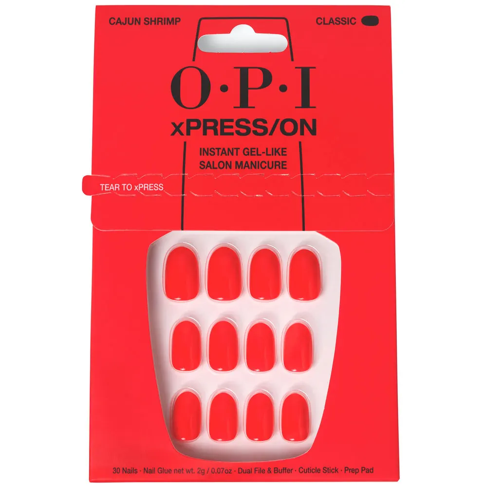OPI xPRESS/ON Uñas Artificiales Tonos Icónicos #Cajun Shrimp 30 u