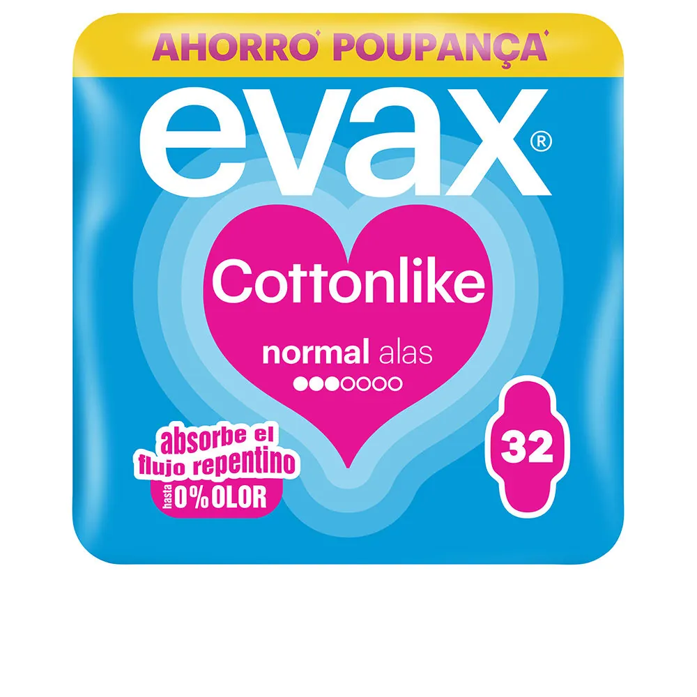 EVAX COTTONLIKE compresas normal alas 32 u