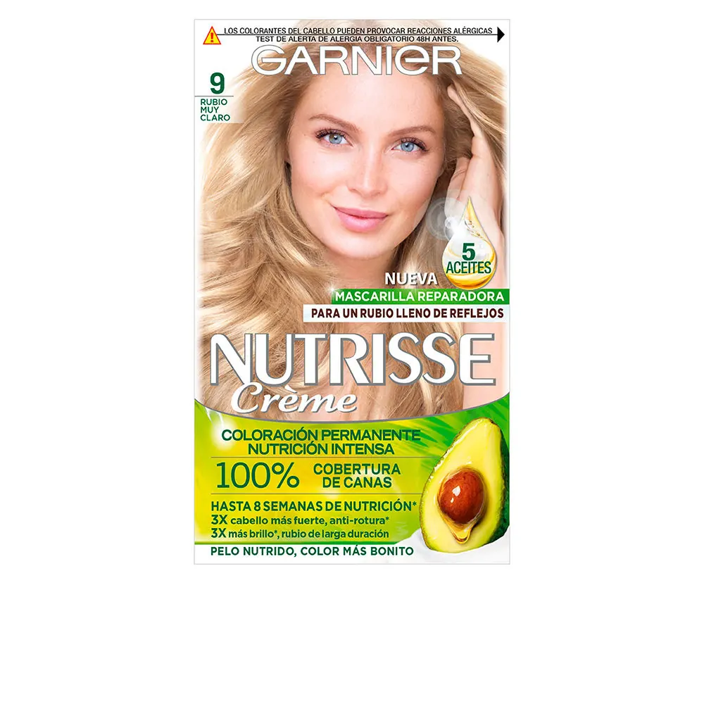 NUTRISSE CREME coloración permanente 100% cobertura #9-rubio muy claro 3 u